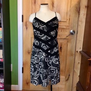 JOSEPH RIBKOFF Black White Floral Dress EUC L / XL